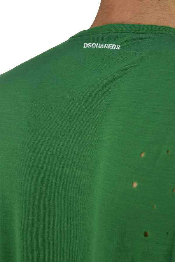 Dsquared2 Men's Green T-Shirt Graphic Print Mod.S71GD0593S22620639