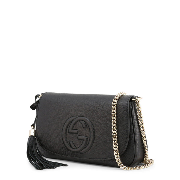 Gucci Soho Handbag Black Women Logo Leather Cellarius Mod. 536224 A7M0G 1000 