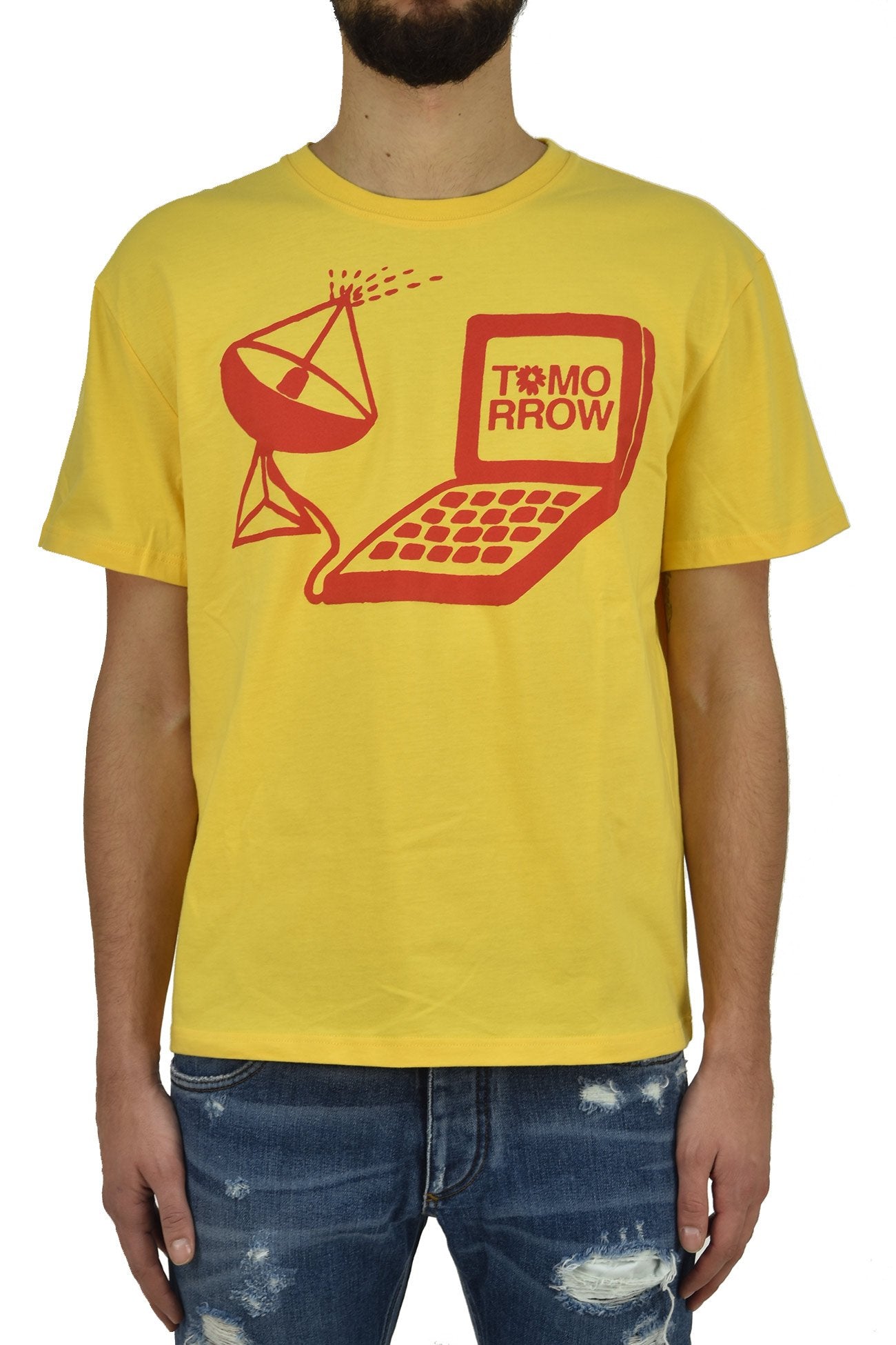 Stella McCartney T-shirt Gialla Uomo Cotone Stampa Mod.MN0453010SIP047041